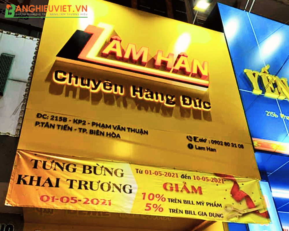 BẢNG HIỆU VIỆT - Làm bảng hiệu alu giữ màu sắc bền đẹp, không phai mờ qua nhiều năm